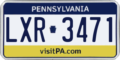 PA license plate LXR3471