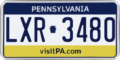 PA license plate LXR3480