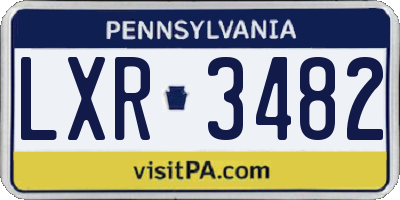 PA license plate LXR3482