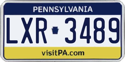 PA license plate LXR3489