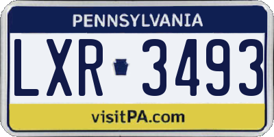 PA license plate LXR3493