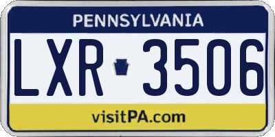 PA license plate LXR3506