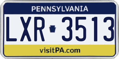 PA license plate LXR3513