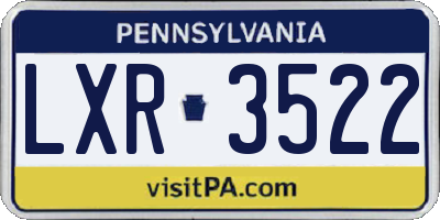 PA license plate LXR3522