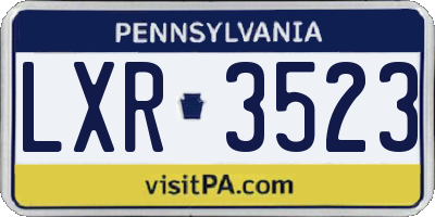 PA license plate LXR3523