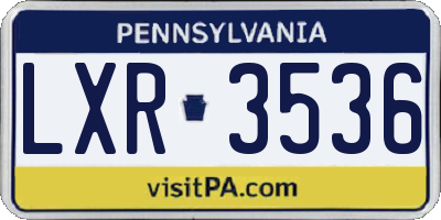PA license plate LXR3536