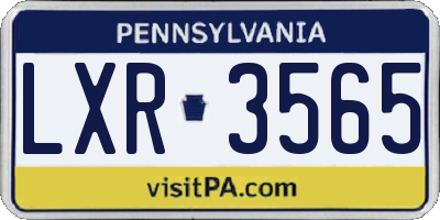 PA license plate LXR3565