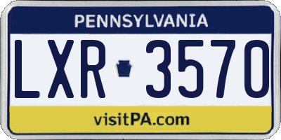 PA license plate LXR3570