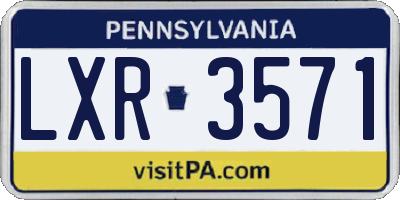 PA license plate LXR3571