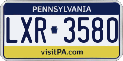 PA license plate LXR3580
