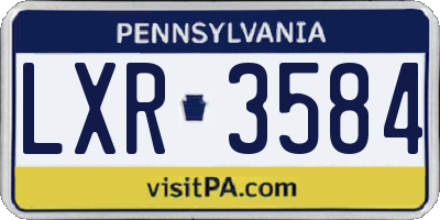 PA license plate LXR3584