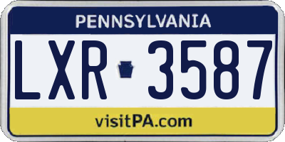 PA license plate LXR3587