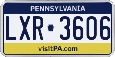 PA license plate LXR3606