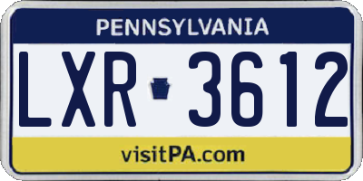 PA license plate LXR3612