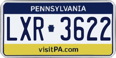 PA license plate LXR3622