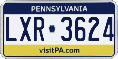 PA license plate LXR3624