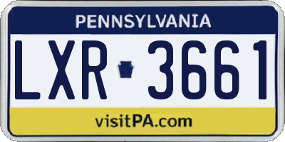PA license plate LXR3661