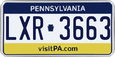 PA license plate LXR3663