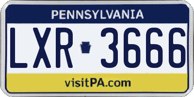 PA license plate LXR3666