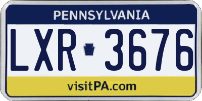 PA license plate LXR3676