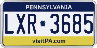 PA license plate LXR3685