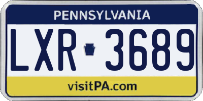 PA license plate LXR3689