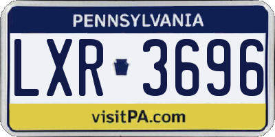 PA license plate LXR3696