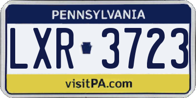 PA license plate LXR3723