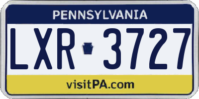 PA license plate LXR3727