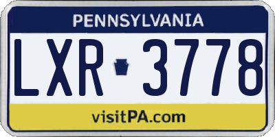 PA license plate LXR3778