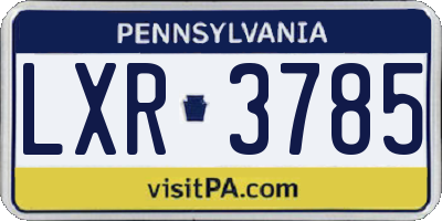 PA license plate LXR3785