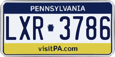 PA license plate LXR3786