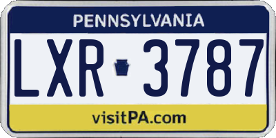 PA license plate LXR3787