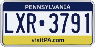 PA license plate LXR3791