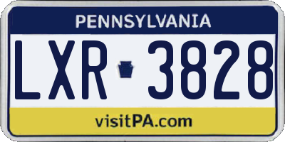 PA license plate LXR3828