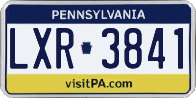 PA license plate LXR3841