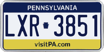 PA license plate LXR3851