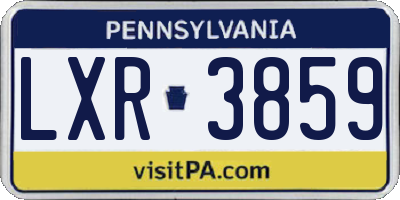 PA license plate LXR3859