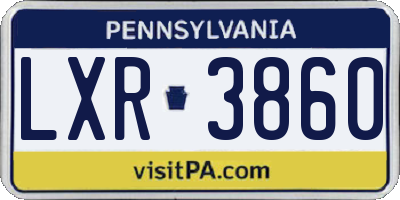 PA license plate LXR3860