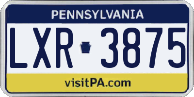 PA license plate LXR3875