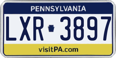 PA license plate LXR3897