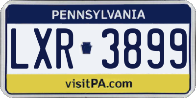 PA license plate LXR3899