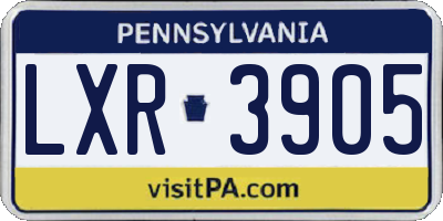 PA license plate LXR3905