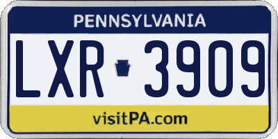 PA license plate LXR3909