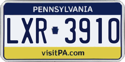 PA license plate LXR3910