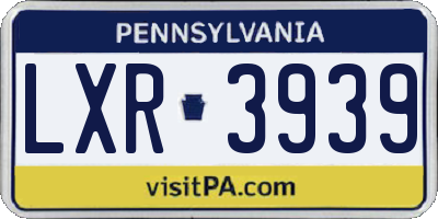 PA license plate LXR3939