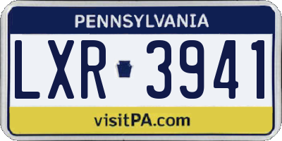 PA license plate LXR3941