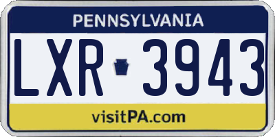 PA license plate LXR3943