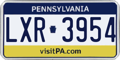 PA license plate LXR3954