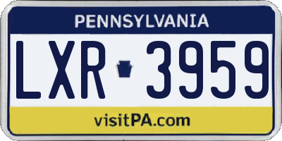 PA license plate LXR3959